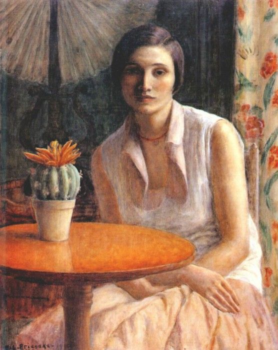 frieseke portrait of a woman (with cactus) 1930. Frieseke,  