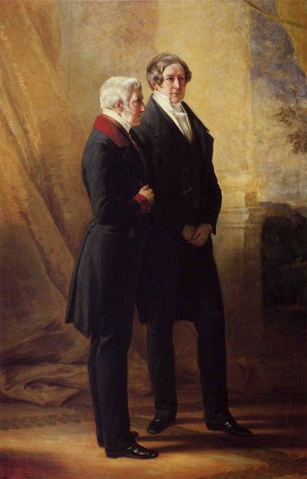 Winterhalter Franz Xavier Arthur Wellesley 1st Duke of Wellington with Sir Robert Peel. ,  