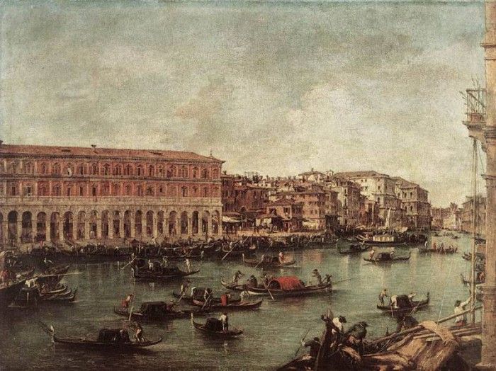 GUARDI Francesco The Grand Canal at th Fish Market Pescheria.  