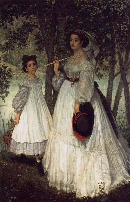 Tissot The Two Sisters; Portrait. Tissot Jacques Joseph