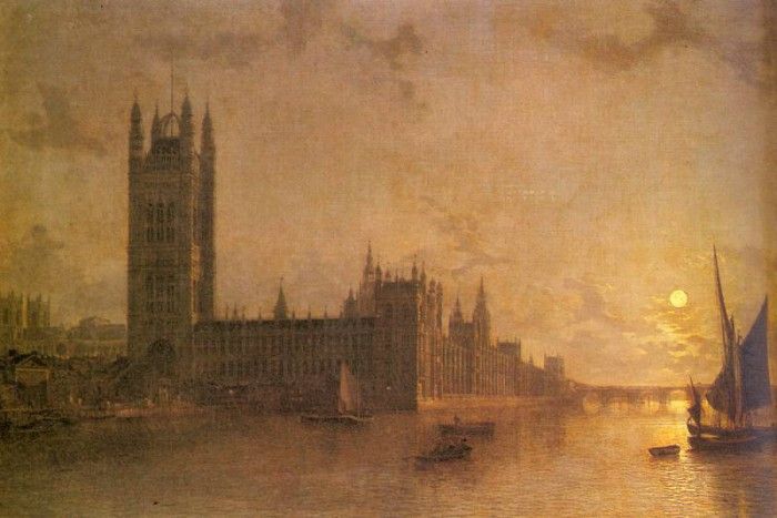 Pether Henry Westminster Abbey The Houses Of Parliament With The Construction Of Westminister Bri. Pether, 