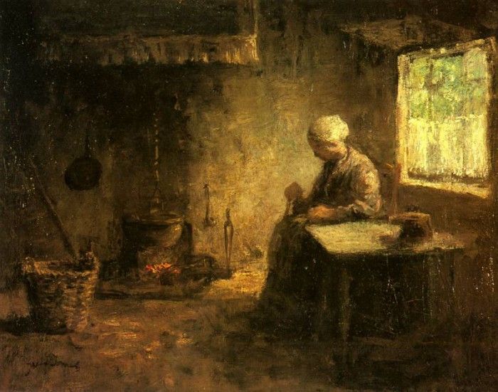 Israels Josef Peasant Woman By A Hearth. Israels, 