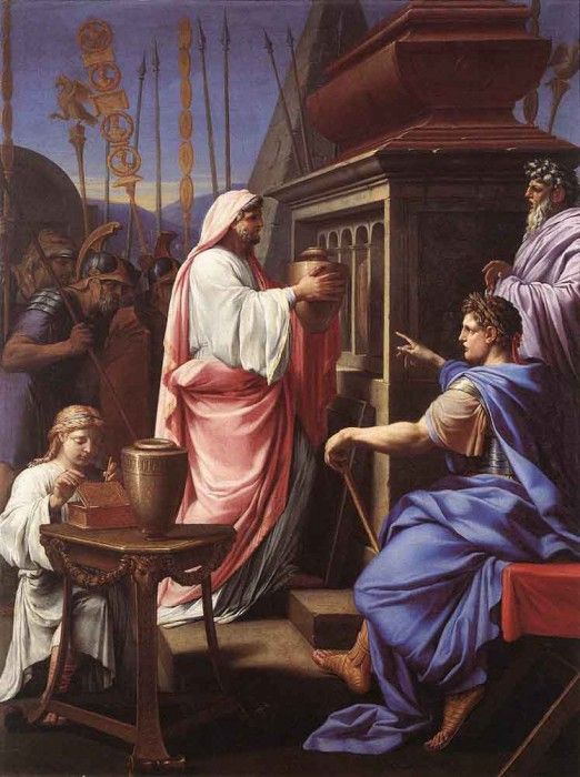 LE SUEUR Eustache Caligula Depositing The Ashes Of His Mother. Sueur,  