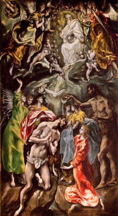 El Greco Baptism of Christ 1608-1614, 330x211 cm, Hospital d. , -