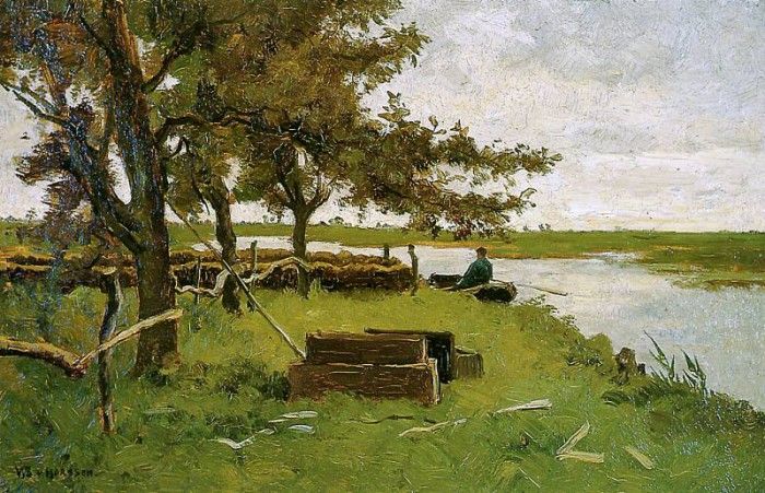 Horssen van Wijnand Fisher in a boat Sun. Horssen, 