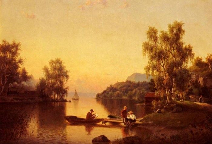 Wahlquist Ehrnfried Sketching On The Lake. ���������, Ehrnfried