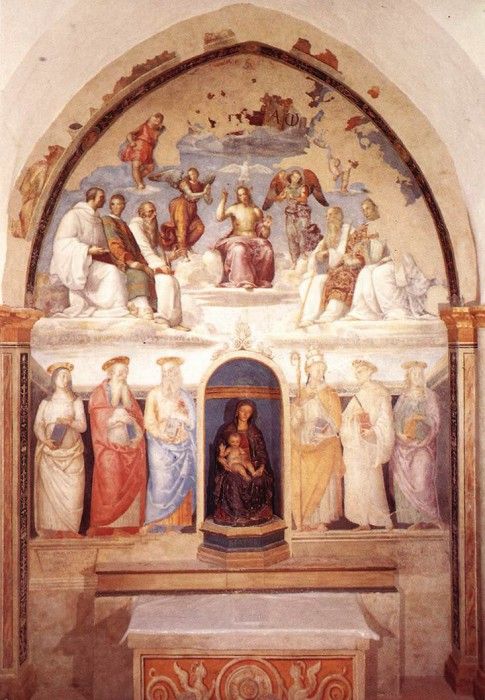 Perugino Pietro Trinity and Six Saints 1521. , 