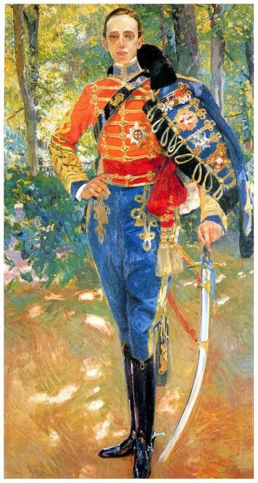 ls Sorolla 1907 Alfonso XIII con uniforme de husares.  Sorolla