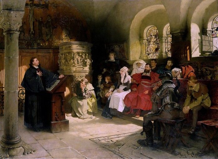  ,   ,      [Luther Preaches using his Bible Translation while Imprisoned at Wartburg] 1882. , 