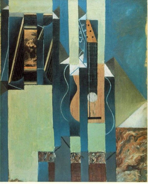 Gris The guitar, 1913, Oil and papier colle on canvas, 61x50. , 