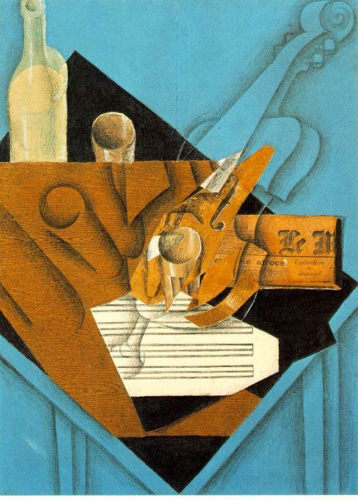 Gris Musicians table, 1914, Fusain, graphite, and colored p. , 