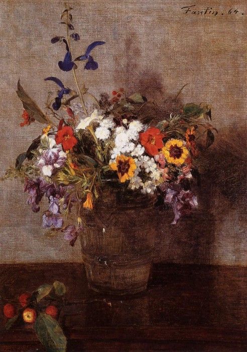 Fantin Latour Henri Diverse Flowers. -, ---