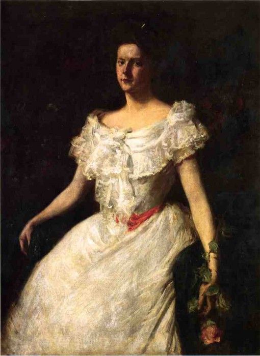 Chase William Merritt Portrait of a Lady with a Rose. ,  