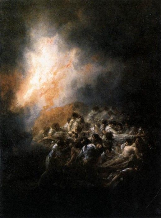 GOYA Francisco de Fire at Night.   ,  