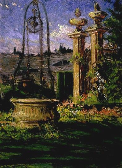 Beckwith James Carroll In the Gardens of the Villa Palmieri. ,  