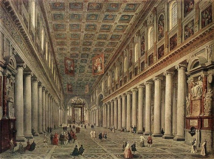 PANNINI Giovanni Paolo Interior Of The Santa Maria Maggiore In Rome. Pannini,  