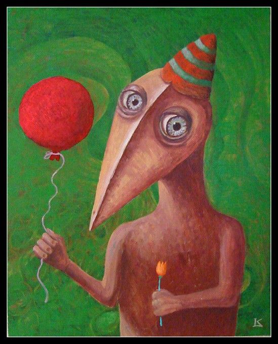 Woodman with red balloon  by FrodoK. , K