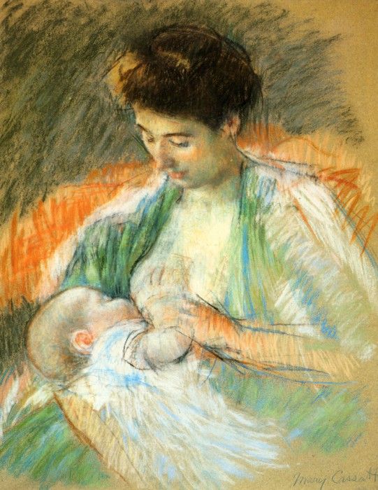 Cassatt Mary Mother Rose Nursing Her Child.  