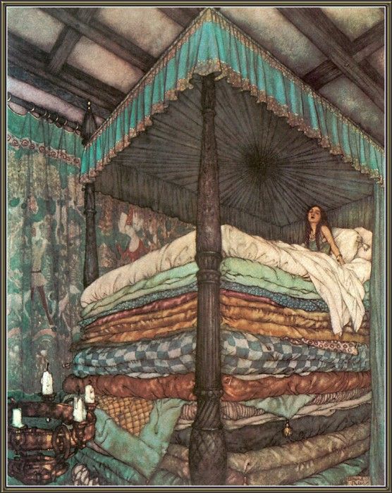 cr EdmundDulac-006-ThePrincessAndThePea. , 