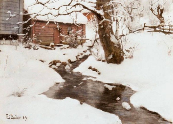 Thaulow Fritz Winter On The Isle Of Stord. Thaulow 