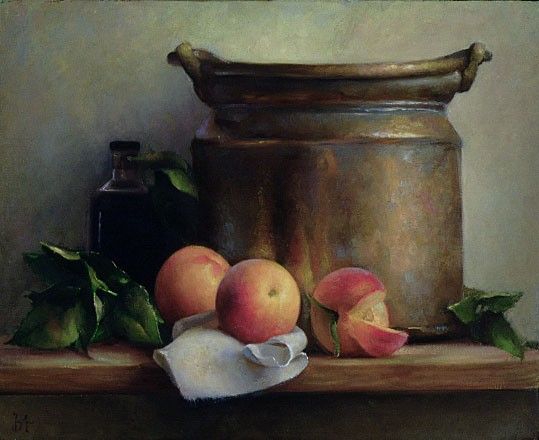 049 Copper Pot and Peaches.  
