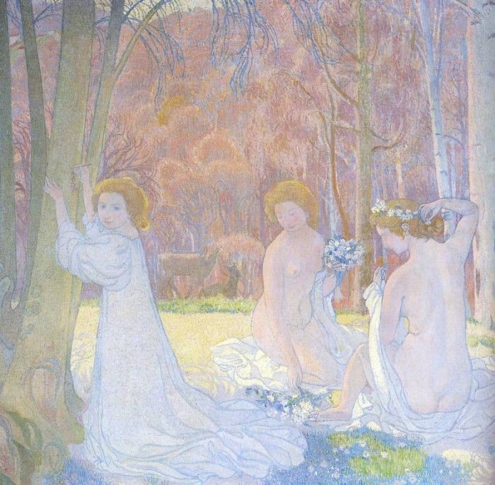 Denis Maurice Figures In A Spring Landscape. , 