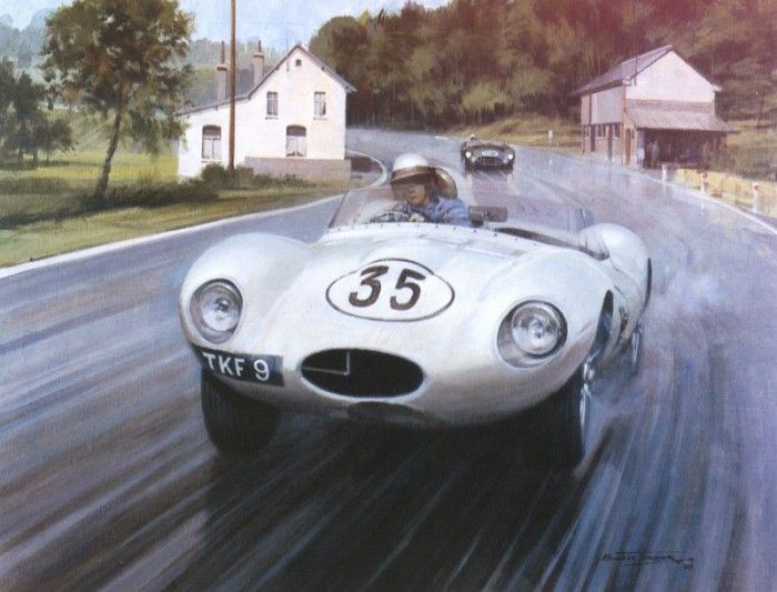 Cma 038 1957 spa 1000 km henry talor in the d type jaguar.  