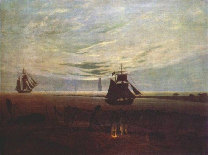 friedrich evening by the baltic 1831. ,  