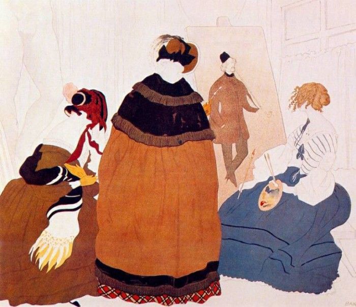 bakst in the artists studio 1908. , 