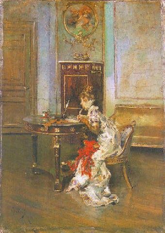 Young Woman Writing. Boldini, 