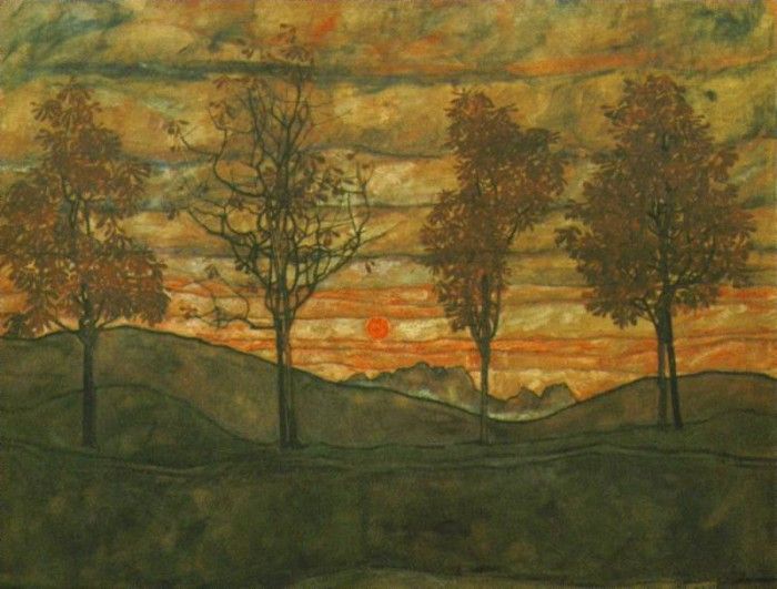 schiele.four-trees. , 