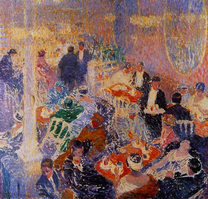 Lantoine Fernand In the cafe Sun. Lantoine, 