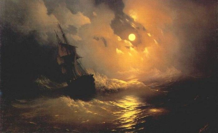 aivazovsky moonlit night 1849.   
