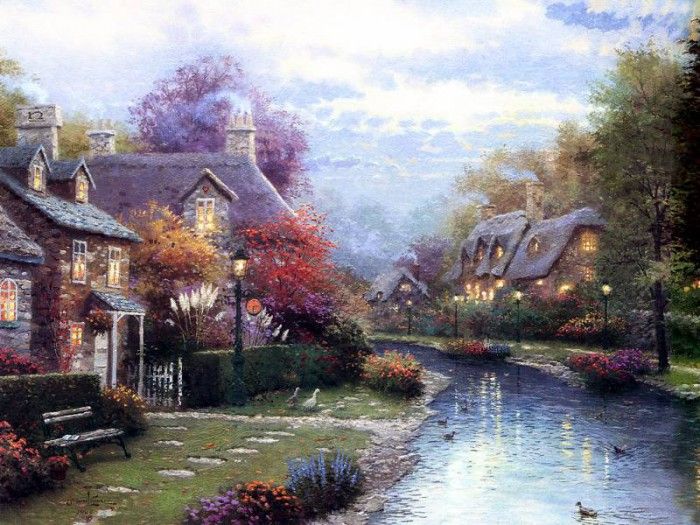 JLM-Thomas Kinkade-Lamplight Brook.  