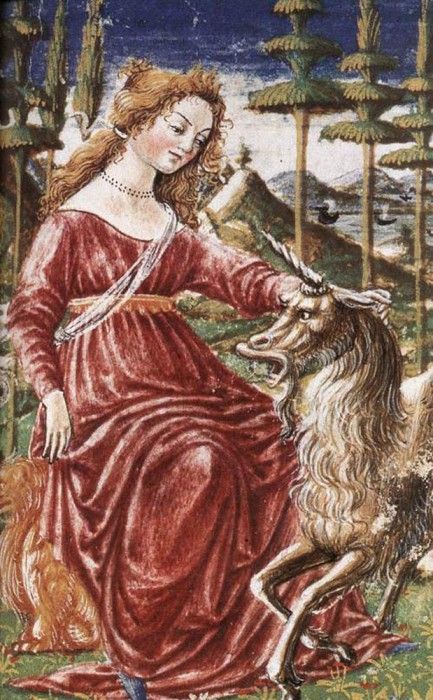 FRANCESCO DI GIORGIO MARTINI Chasity With The Unicorn.    