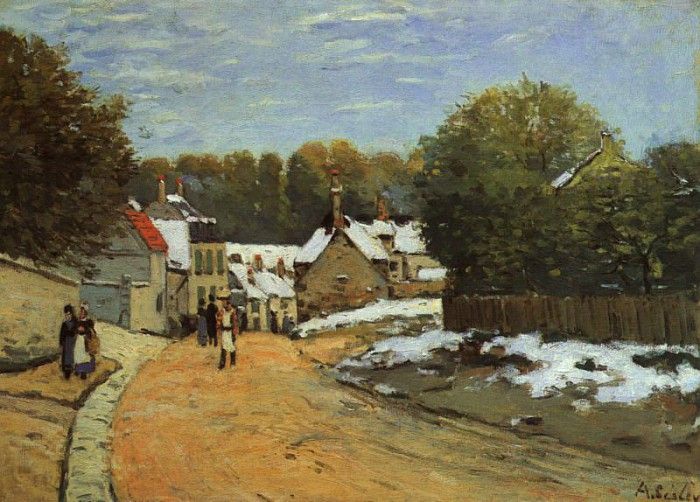 Sisley Early Snow at Louveciennes, 1870-71, oil on canvas, M. , 