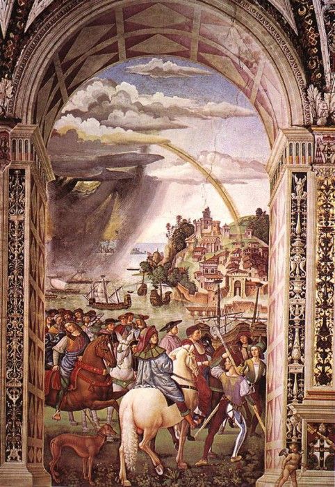 PINTURICCHIO Aeneas Piccolomini Leaves For The Council Of Basle. 