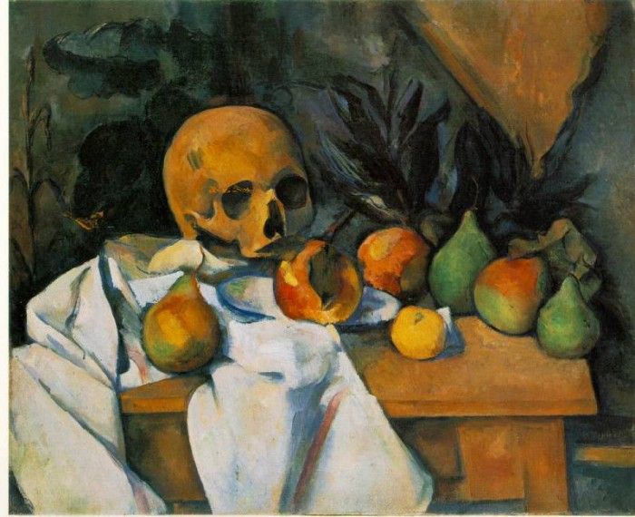 CeZANNE STILL LIFE WITH SKULL (NATURE MORTE AU CRANE),1895-1. , 