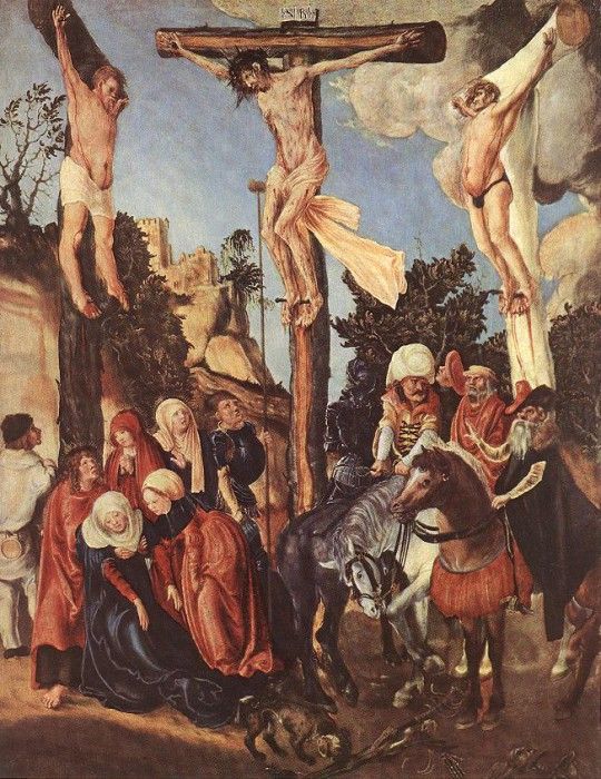 Cranach d.a. The crucifixion, 1500-03, 58.3x45 cm, Kunsthist. ������, ����� �������