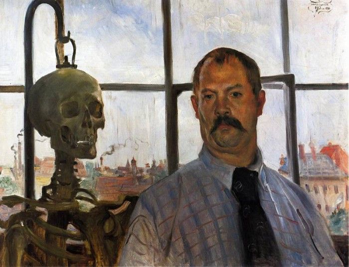 Corinth Lovis Self Portrait with Skeleton. , 