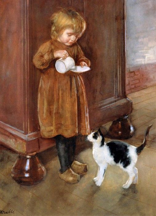 Krabbe Heinrich A saucer milk for the cat Sun. , 