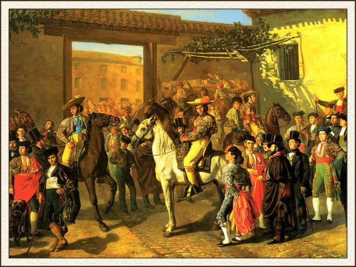 bs-ahp- Manuel Castellano- Horsemen Waiting To Enter The Madrid Bullr. , 
