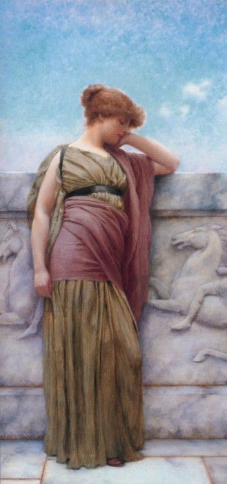 Godward Leaning on the Balcony 1892. ,  