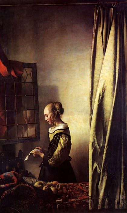 Girl Reading a Letter at an Open Window. Vermeer, Johannes