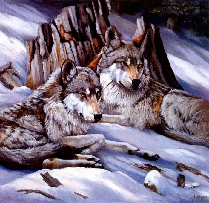 Aaw119 Judy Osburn Wolves in Winterland sqs. Osburn, 