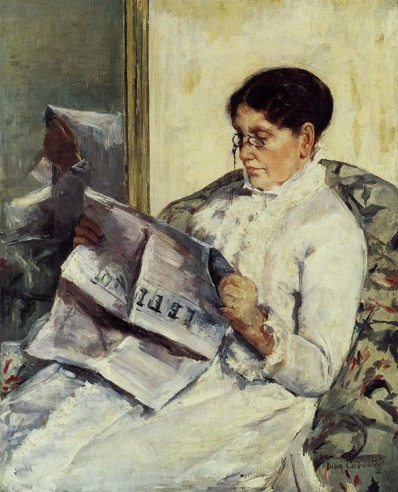 Cassatt Mary Portrait of a Lady aka Reading -Le Figaro-.  