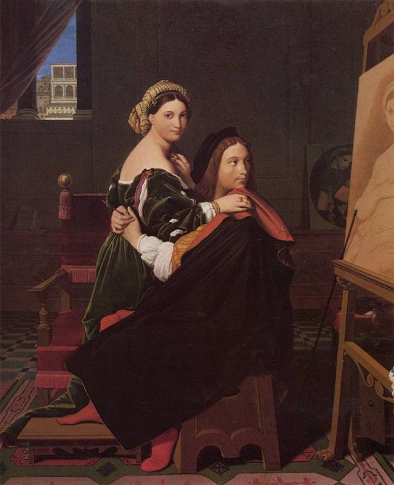 Ingres Raphael and the Fornarina. ,   