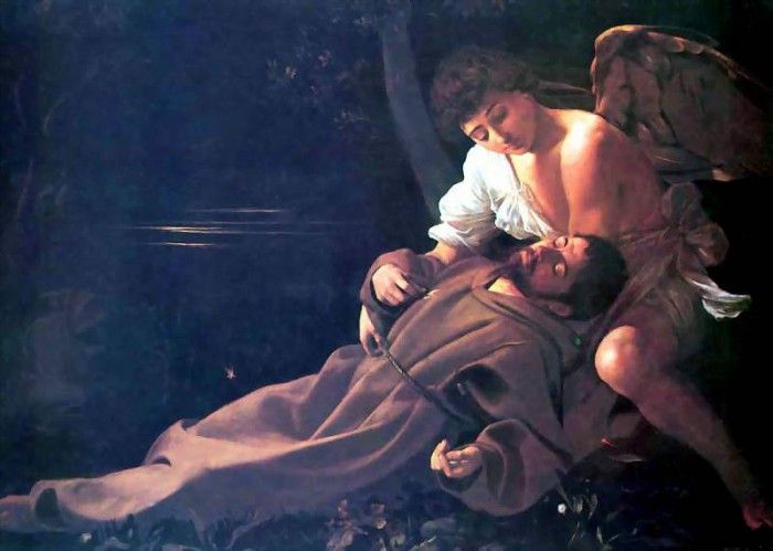 caravaggio csg009a san francesco e langelo. ,   