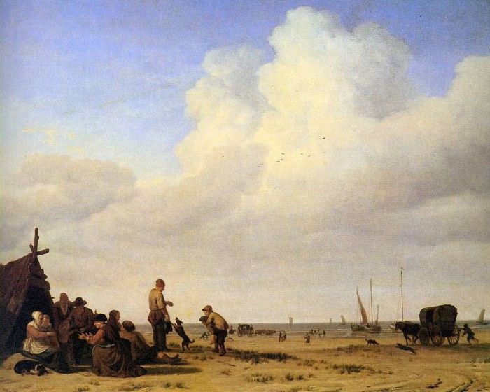 Velde van de Adriaen Beach scene Sun. ,   