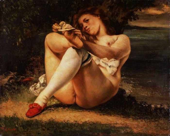 Courbet Woman with white stockings, ca 1861, Barnes foundati. , 